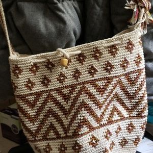 Hand stitched bucket bag